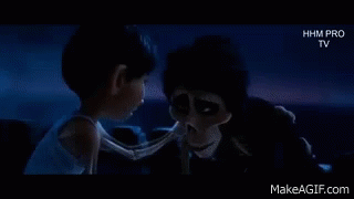 Cartoon Characters Standing Together in Dark Room