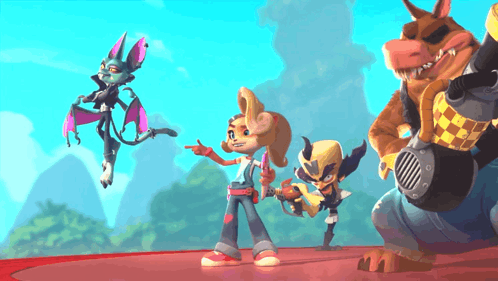 Cartoon Characters Standing Together