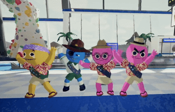 Cartoon Characters Standing With Arms Out