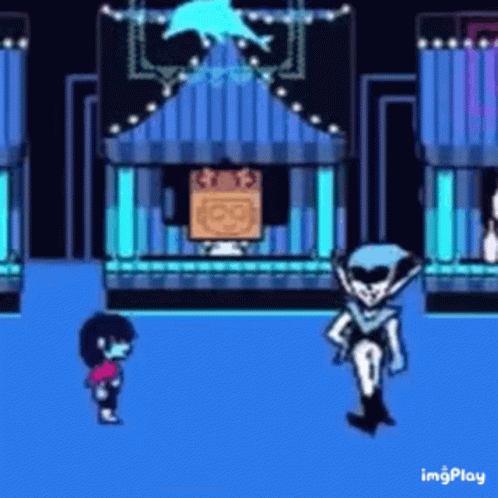 Cartoon Characters Talking In Video Game Building GIF
