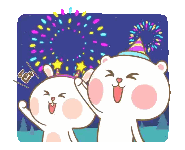 Cartoon Characters Watching Fireworks