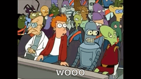 Cartoon Characters Watching Game in Stadium