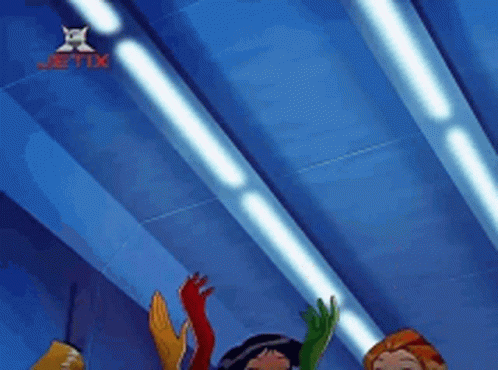 Cartoon Characters Waving in Front of Jetix Logo