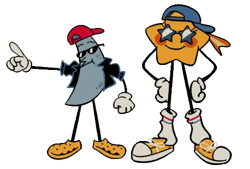 Cartoon Characters Wearing Hats and Sunglasses Giving Thumbs Up