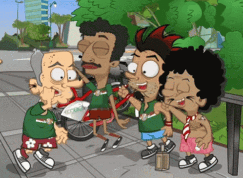 Cartoon Characters With Green Shirt Saying Mexico