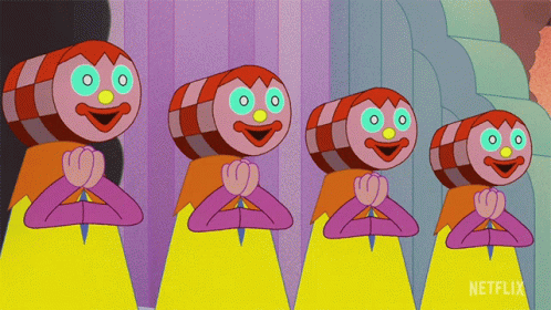 Cartoon Characters with Netflix Logo