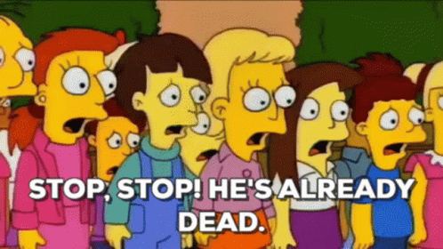 Cartoon Characters With Stop Stop He's Already Dead