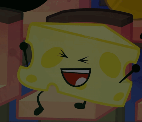 Cartoon Cheese With Face and Arms