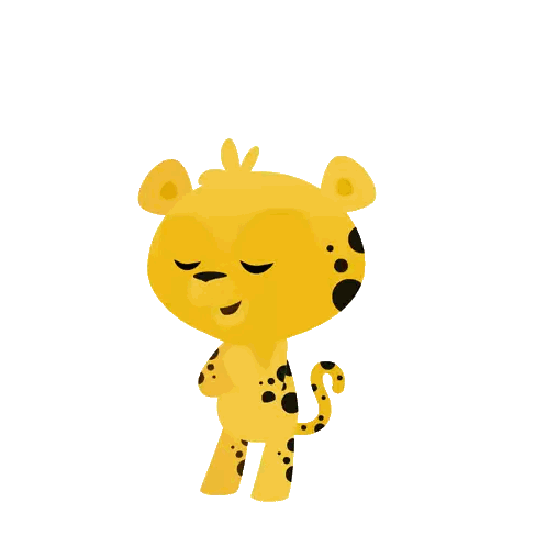 Cartoon Cheetah with Green Eyes and Black Spots
