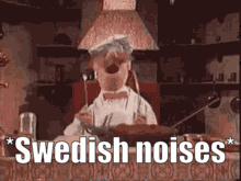 Cartoon Chef Open Mouth Swedish Noises GIF