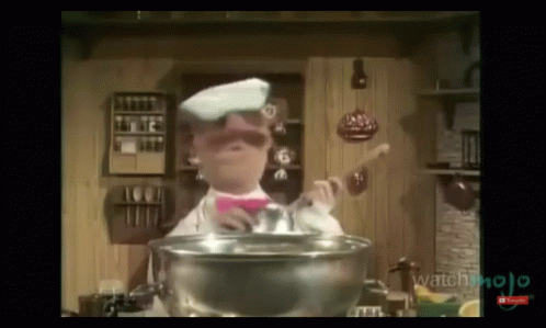 Cartoon Chef Stirring Pot With WatchMojo.com GIF
