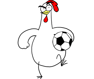Cartoon Chicken Bouncing Futbol GIF