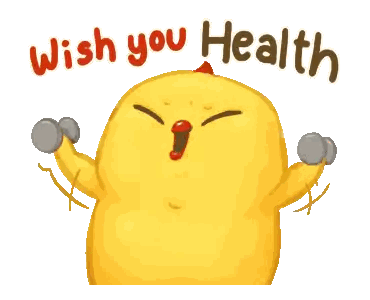 Cartoon Chicken Holding Dumbbells Wishing Health