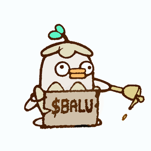 Cartoon Chicken Holding Sign $ Balu