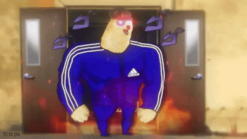 Cartoon Chicken In Blue Tracksuit GIF