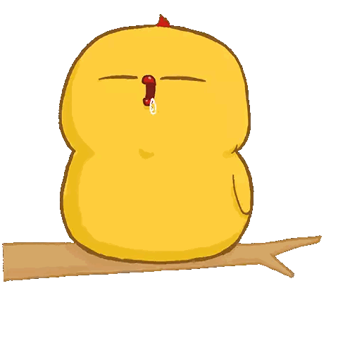 Cartoon Chicken Sitting on Tree Branch