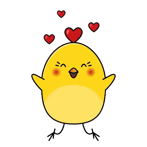 Cartoon Chicken With Hearts