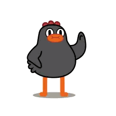 Cartoon Chicken with Orange Legs