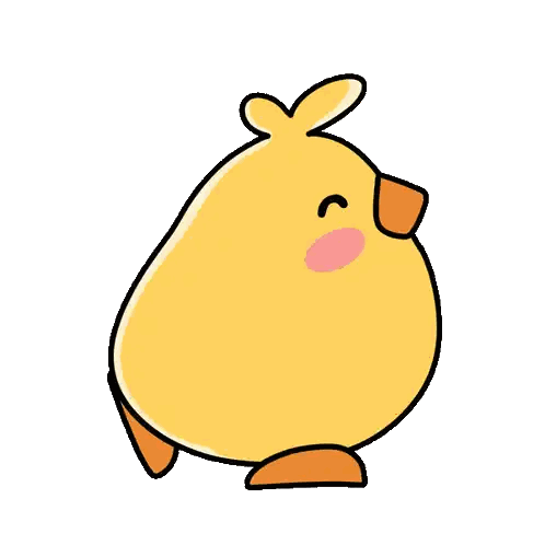 Cartoon Chicken with Pink Cheek
