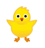 Cartoon Chicken with Red Beak