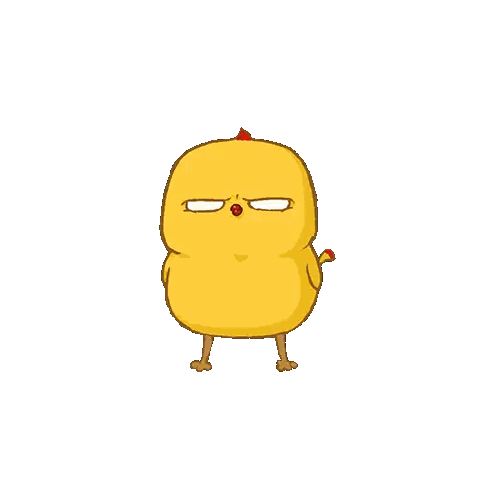Cartoon Chicken with Red Beak and Nose
