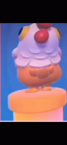 Cartoon Chicken With Red Nose On Yellow Container GIF