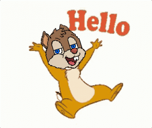 Cartoon Chipmunk Jumping Saying Hello