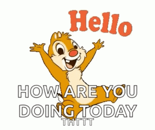 Cartoon Chipmunk Jumping Saying Hello How Are You Doing Today GIF