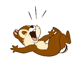 Cartoon Chipmunk Lying Laughing