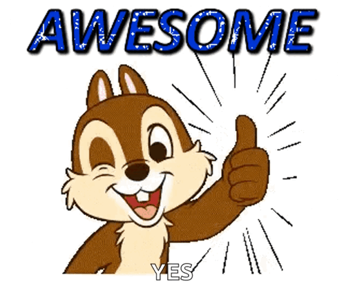 Cartoon Chipmunk Thumbs Up Awesome Yes