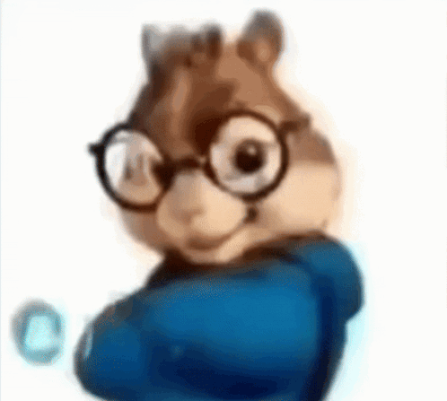 Cartoon Chipmunk With Glasses And Blue Jacket GIF