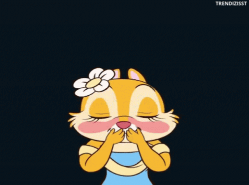 Cartoon Chipmunk with Hearts