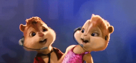 Cartoon Chipmunks With Headphones GIF