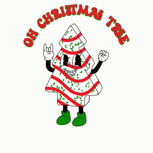 Cartoon Christmas Tree Saying Oh Christmas Tree