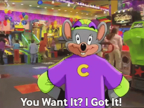 Cartoon Chuck E Cheese GIF