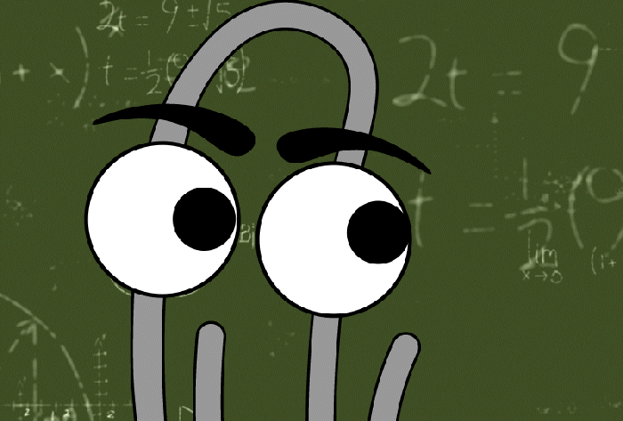 Cartoon Clippy Confused Mathematic GIF