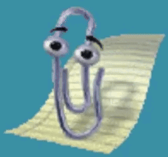 Cartoon Clippy Laying On The Paper GIF