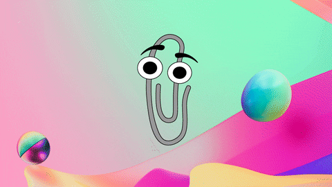 Cartoon Clippy Pastel Background GIF