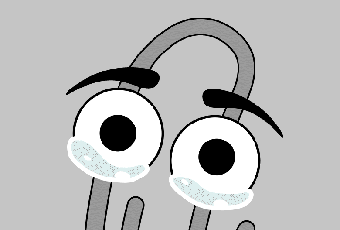 Cartoon Clippy Tears Zoom GIF