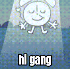 Cartoon Clock Saying Hi Gang GIF