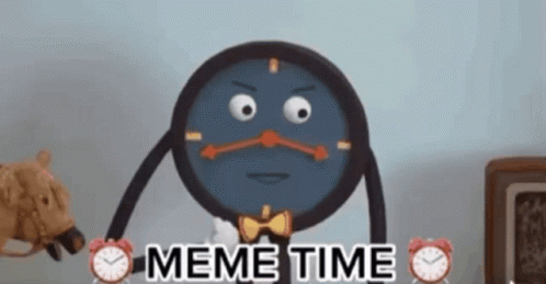 Cartoon Clock Saying Meme Time With Stuffed Animal