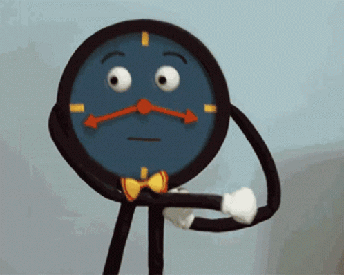 Cartoon Clock Showing Almost 5:00