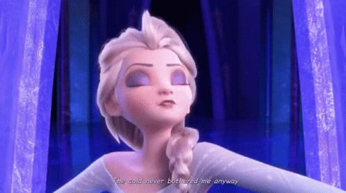 Cartoon Close Up Saying The Cold Never Bothered Me Anyway