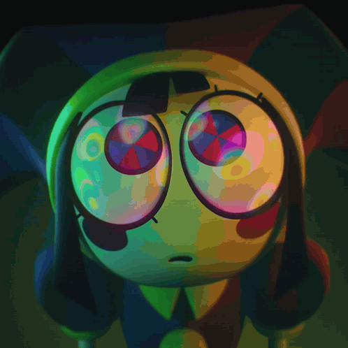 Cartoon Close Up With Glowing Eyes GIF