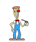 Cartoon Clown Holding Pizza