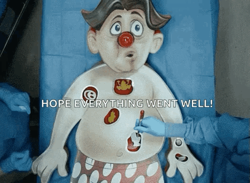 Cartoon Clown Surgery Hope Everything Went Well