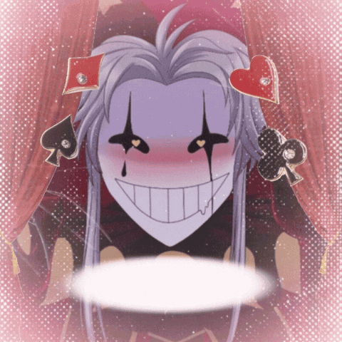 Cartoon Clown With Playing Cards on Head