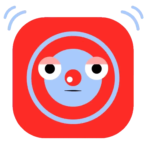 Cartoon Clown with Red Nose