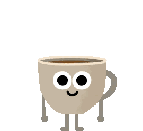 Cartoon Coffee Cup Holding Heart