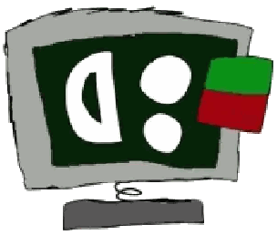 Cartoon Computer Monitor With Green Screen